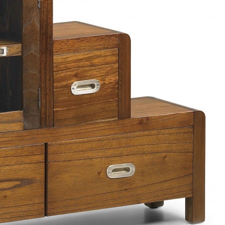 Cajonera escalonada izquierda estilo colonial 98x25x98h