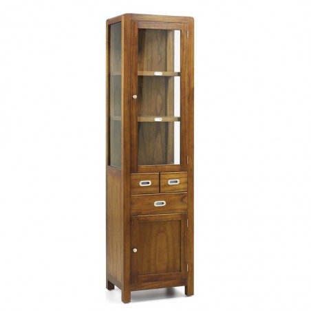 Vitrina de estilo colonial madera mindi 50x40x190h