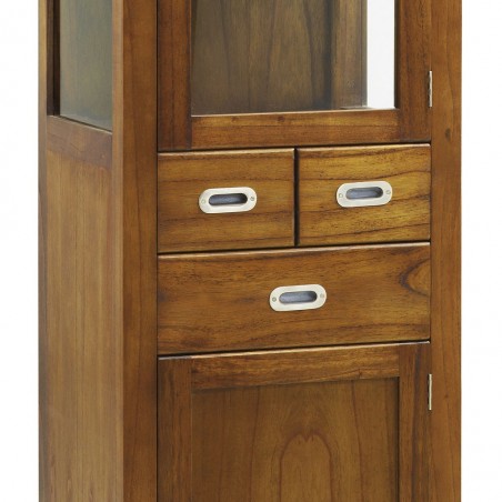 Vitrina de estilo colonial madera mindi 50x40x190h