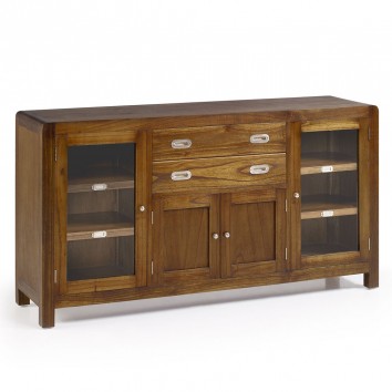 Aparador 2 cajones y 4 puertas estilo colonial mindi 150x40x80h