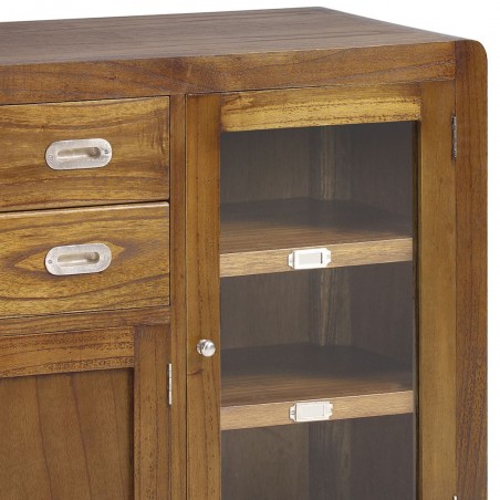 Aparador 2 cajones y 4 puertas estilo colonial mindi 150x40x80h