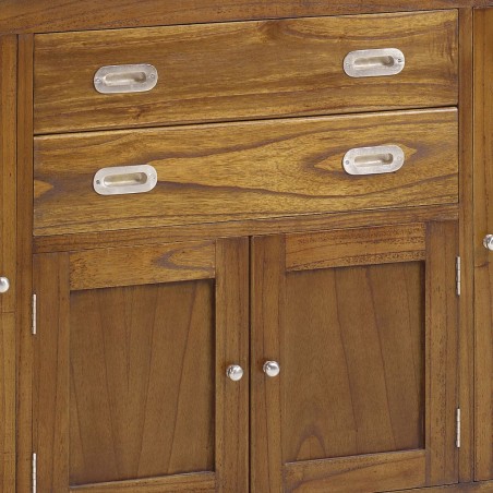 Aparador 2 cajones y 4 puertas estilo colonial mindi 150x40x80h