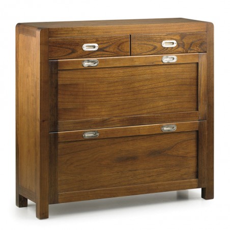 Zapatero de estilo colonial madera mindi 100x30x92h