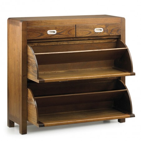 Zapatero de estilo colonial madera mindi 100x30x92h