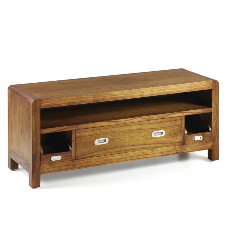 Mueble TV 3 cajones estilo colonial mindi 115x40x47h