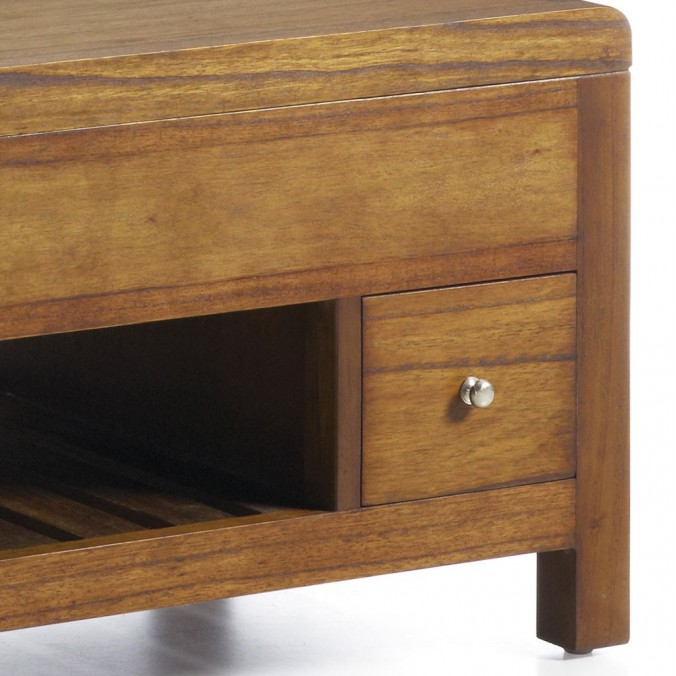 Mesa baja elevable estilo colonial mindi 110x55x45h