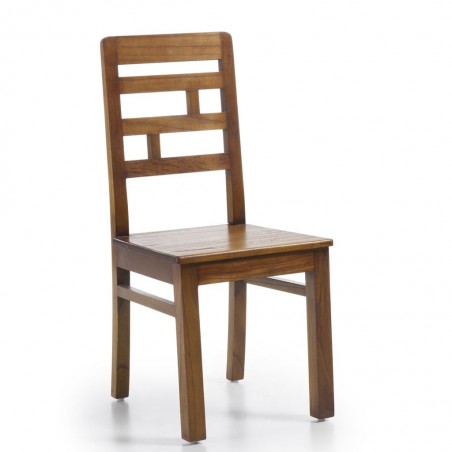 Silla estilo colonial madera maciza de mindi 45x46x98h