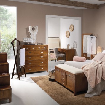 Cómoda de estilo colonial madera mindi 100x45x110h 2
