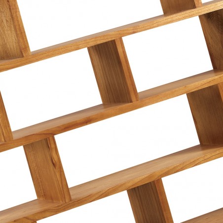 Librería con 3 cajones mindi natural claro 160x35x170h