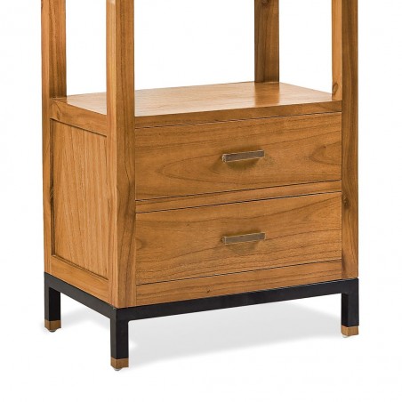 Librería con 2 cajones mindi natural claro 60x40x190h