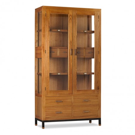 Vitrina 8 cajones mindi natural claro 100x40x190h