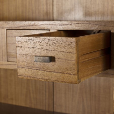 Vitrina 8 cajones mindi natural claro 100x40x190h