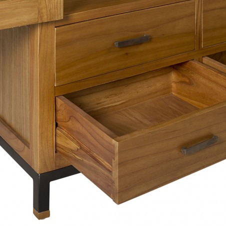 Vitrina 8 cajones mindi natural claro 100x40x190h