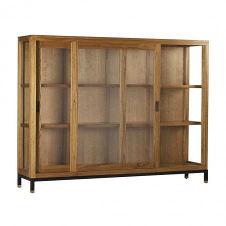 Vitrina baja madera mindi natural claro 180x40x138h