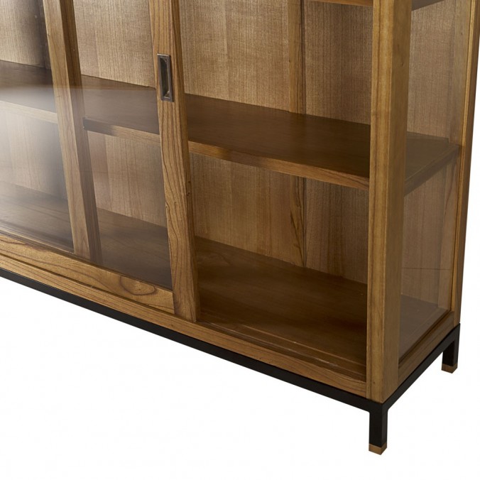 Vitrina baja madera mindi natural claro 180x40x138h