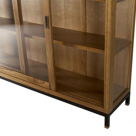 Vitrina baja madera mindi natural claro 180x40x138h