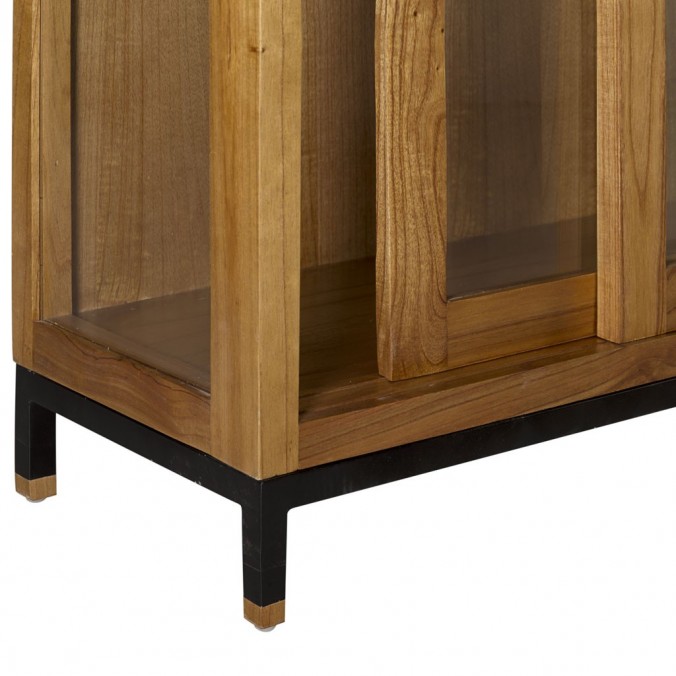 Vitrina baja madera mindi natural claro 180x40x138h