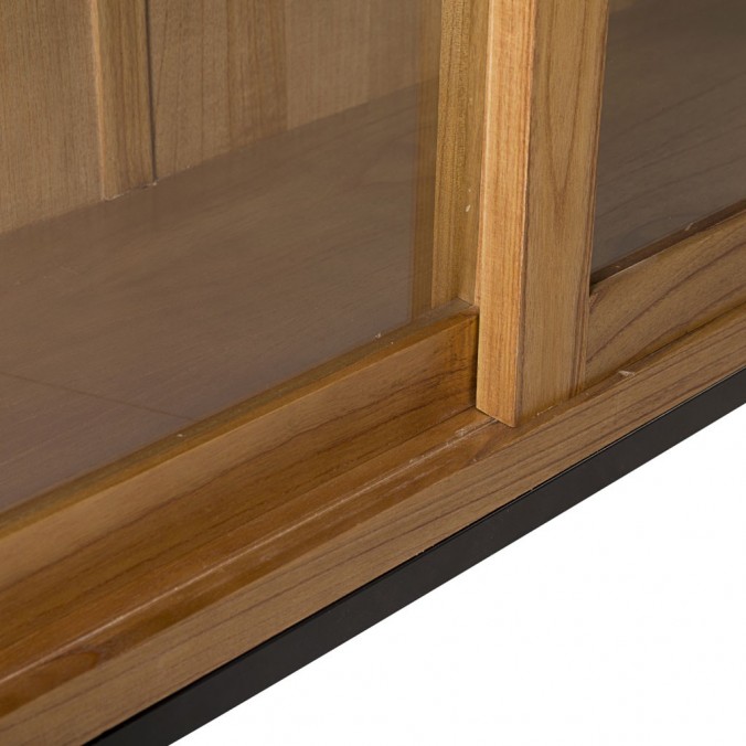 Vitrina baja madera mindi natural claro 180x40x138h