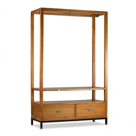 Mueble colgador madera mindi natural claro 120x50x190h