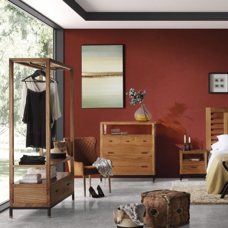 Mueble colgador madera mindi natural claro 120x50x190h