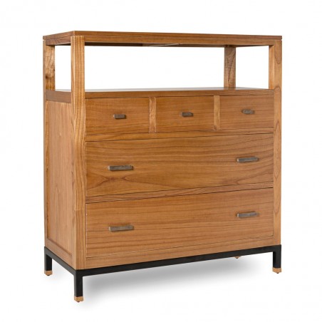 Cómoda madera de mindi natural claro 100x45x110h