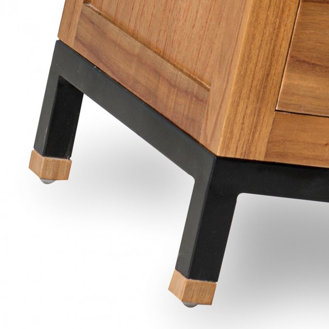 Mesita de noche de mindi natural claro 50x40x55h