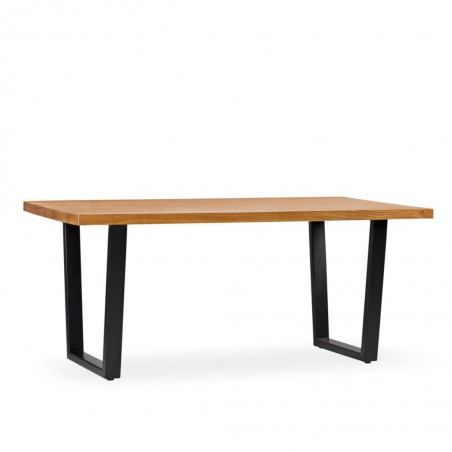 Mesa de comedor hierro y  madera de mindi 180x90x78h