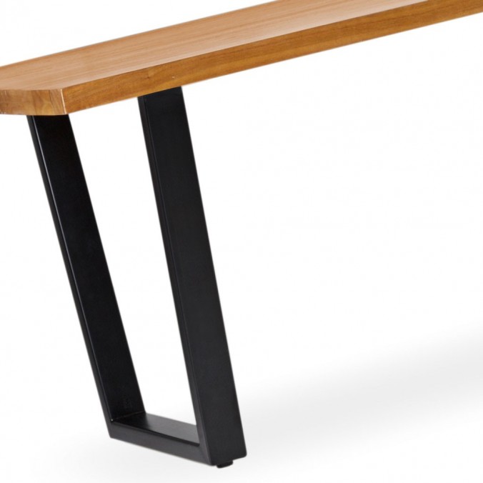 Mesa de comedor hierro y  madera de mindi 180x90x78h