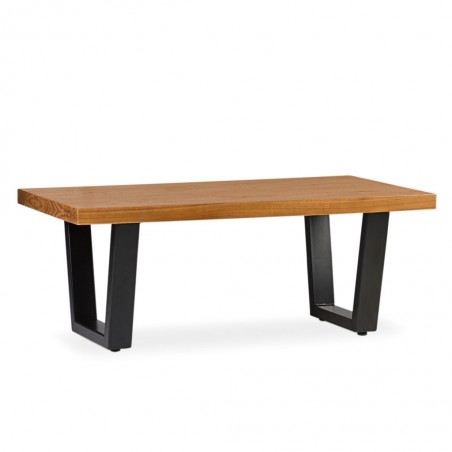 Mesa de centro hierro y  madera de mindi 120x60x40h