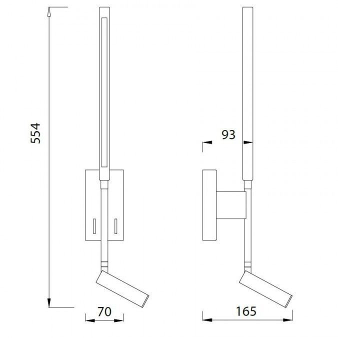 Lámpara aplique Torch blanco LED con lector