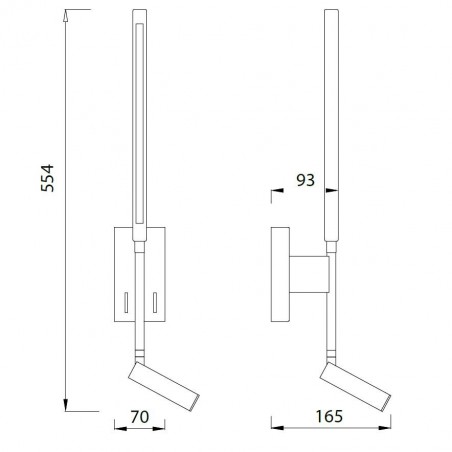 Lámpara aplique Torch blanco LED con lector