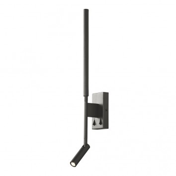 Lámpara aplique Torch negro LED con lector
