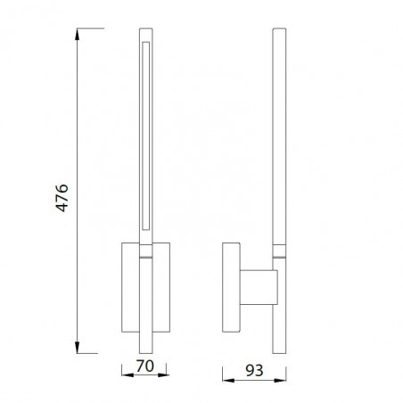 Lámpara aplique Torch negro LED 6W