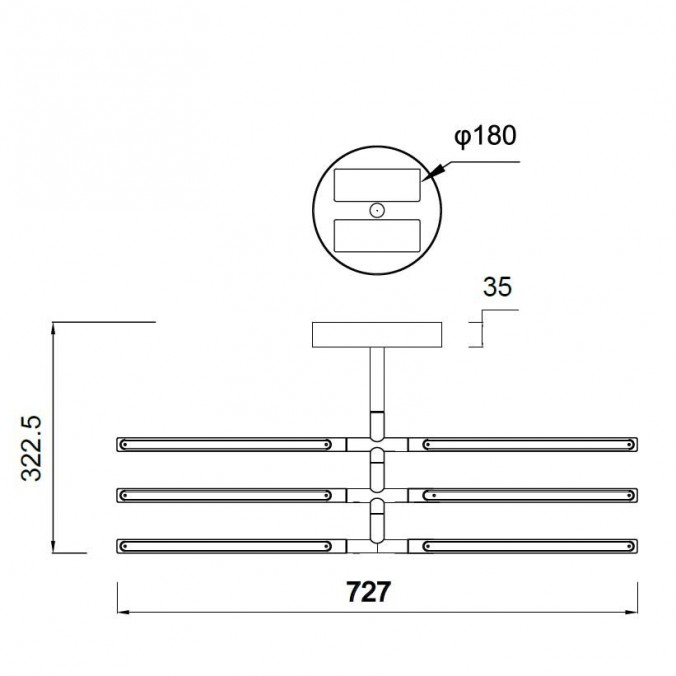 Plafón de techo Torch negro LED 36W