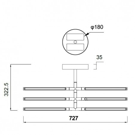 Plafón de techo Torch negro LED 36W