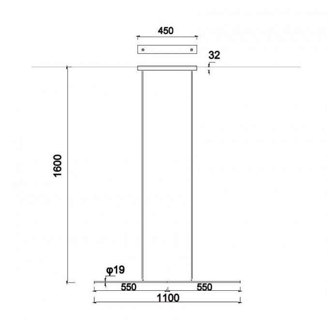 Lámpara de techo suspensión Torch negro LED 22W