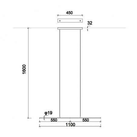 Lámpara de techo suspensión Torch negro LED 22W