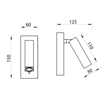 Lámpara aplique de lectura niquel luz LED 3W 2