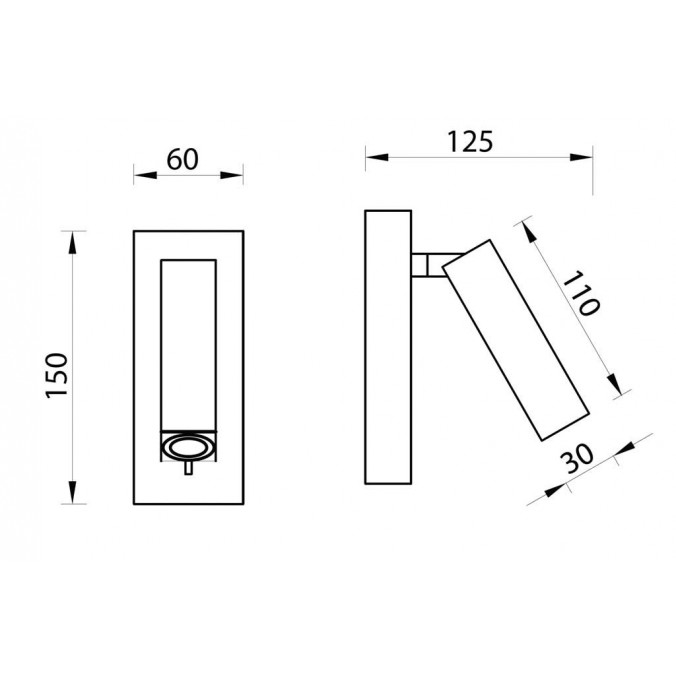 Lámpara aplique de lectura niquel luz LED 3W