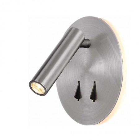 Aplique pared niquel luz LED lectura y ambiental