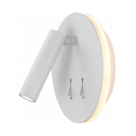 Aplique pared blanco luz LED lectura y ambiental