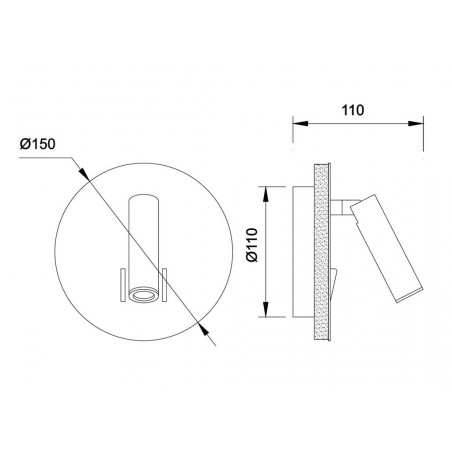 Aplique pared blanco luz LED lectura y ambiental