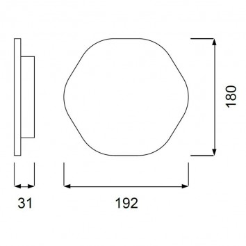 Aplique de pared o techo hexagonal plata LED 2