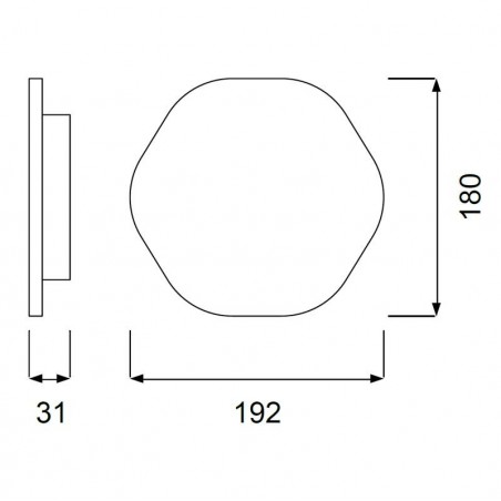 Aplique de pared o techo hexagonal plata LED