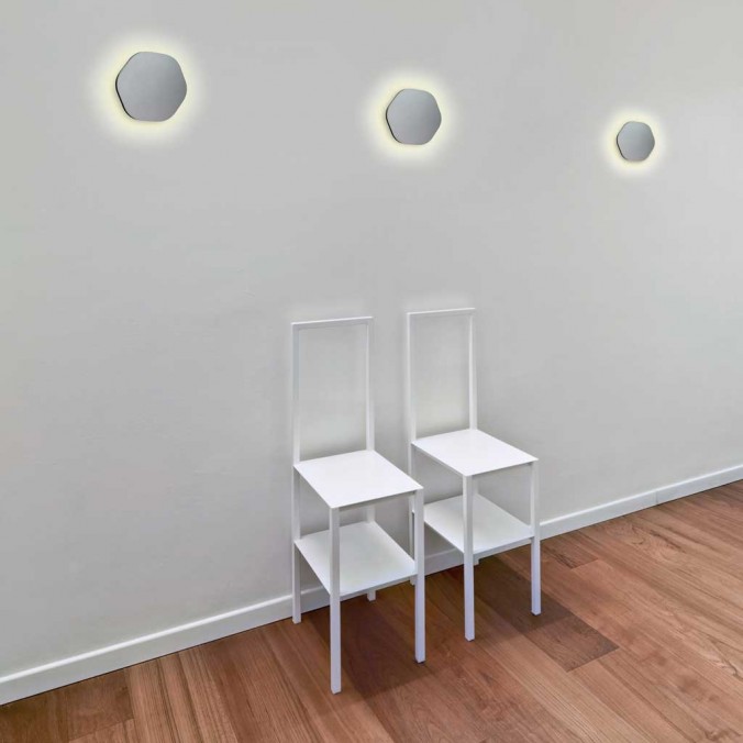 Aplique de pared o techo hexagonal plata LED Aplique de pared o techo hexagonal plata LED
