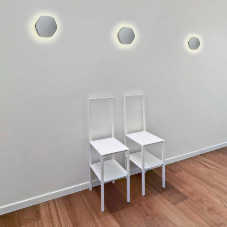 Aplique de pared o techo hexagonal plata LED