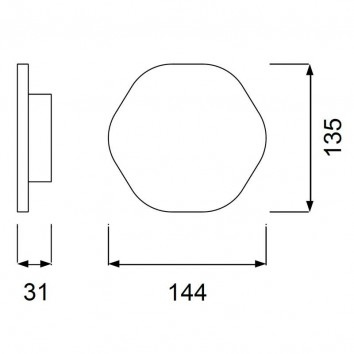 Aplique de pared o techo hexagonal LED 14cm plata 2