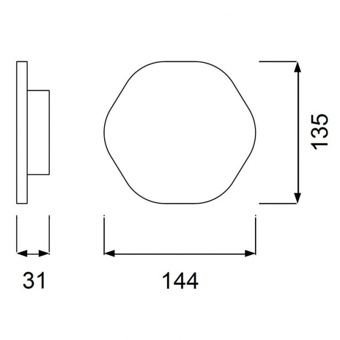 Aplique de pared o techo hexagonal LED 14cm plata Aplique de pared o techo hexagonal LED 14cm plata