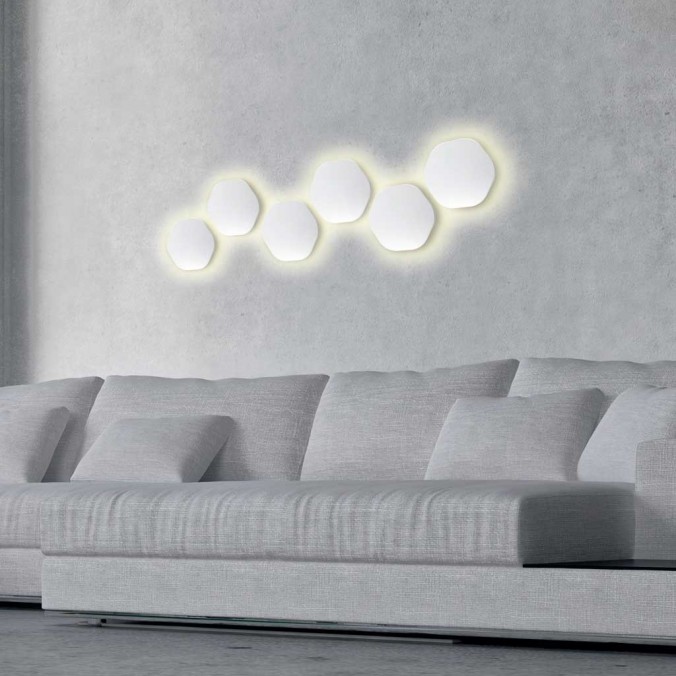 Aplique de pared o techo hexagonal LED 14cm blanco