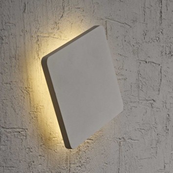 Aplique de pared o techo LED cuadrado 18cm plata